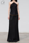 BASERANGE Linen Skirt Portugal BAS-SKDY-SL-000-HEI Black